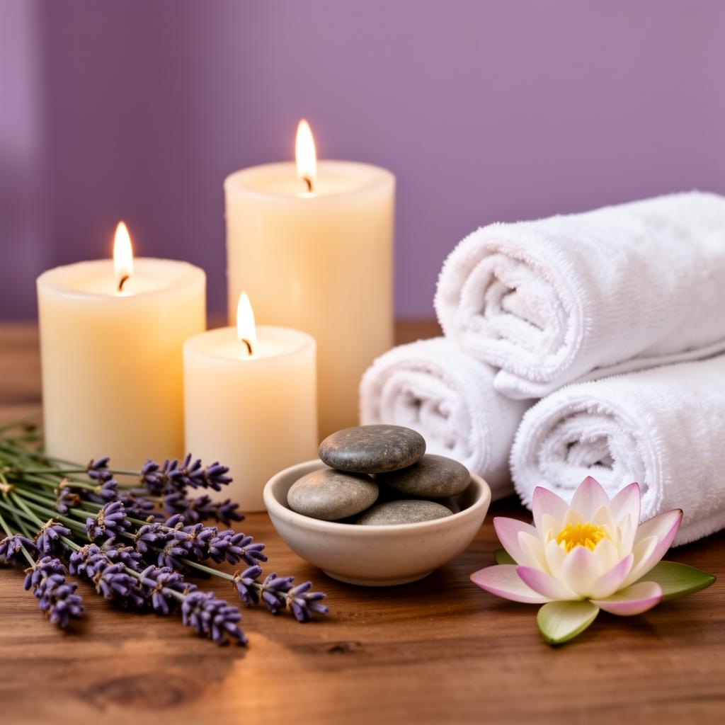 Relaxation massage in a calming candlelit room